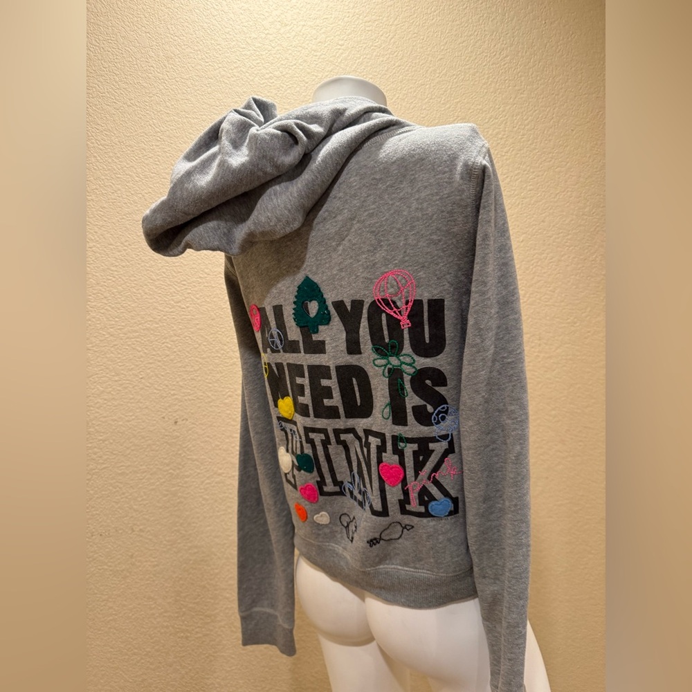 Victoria’s Secret Vintage Y2K  All You Need is  PINK embroidered sweatshirt